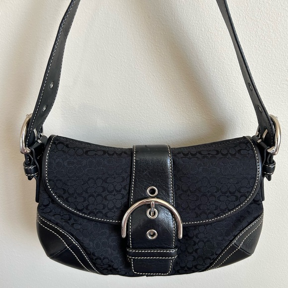 Coach Small Soho in Signature Black Shoulder Bag - Picture 1 of 10
